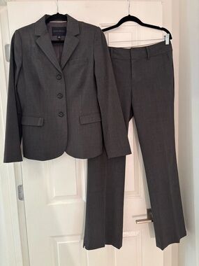 Banana Republic charcoal grey pinstripe wool pantsuit - jacket & pants - $300